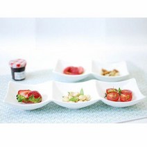 아트 나눔접시 반찬접시 찬기 소스볼 사각 3구 27cm, 상세페이지 참조, 상세페이지 참조