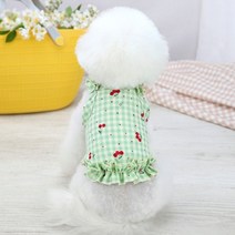 귀여운 예쁜 돋보이는 강아지 고양이 옷 겨울 여름 한복 체리 애완 동물 드레스 치마 요크셔 테리어 포메라니안 의류 작은 개 여성 의류 푸들, l, 협력사, a