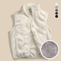 S~3XL 양털 후리스 조끼 플리스 퍼 털 뽀글이 기모 보아털 빅사이즈 하이넥 WFLE263
