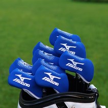 골프아이언커버 기본 10개 세트 슬림하고 톡톡한 네오프랜 내구성 좋은 남성 여성 커버, 미즈노 윈도우캡 투명 커버 블루