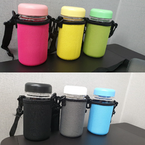 물통 크로스백 미니 350ml 물병 파우치 생수가방 네오플랜 텀블러 어깨끈, 그린
