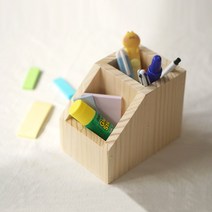 목공 체험 수업 키트 DIY 재료 반제품 만들기 사선 2구 연필꽂이 다용도꽂이 스튜디오612