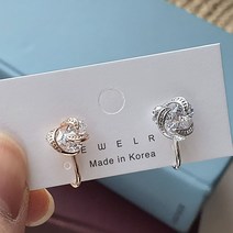 [에피라임] 스크류 큐빅 귀찌 귀걸이