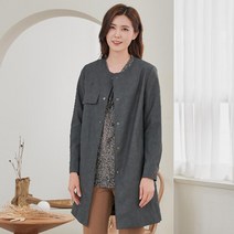 여성 비건 레더 롱 코트