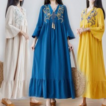 [CESS] 7396 나팔소매 인디 롱원피스 3색상