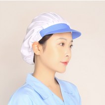위생모 급식 백반 식당 주방모 식품공장, 화이트-반메쉬