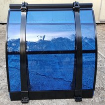 캐노픽스 550x1500 처마 차양막 렉산비가림 현관캐노피, 렉산_블루/브라켓_블랙/파이프_블랙