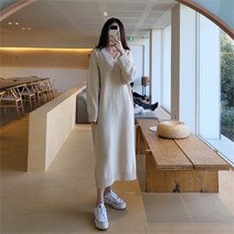 [도도하나] 캐시미어 브이넥 니트롱원피스[2컬러]
