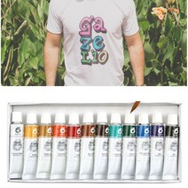 안지워지는 천에그리는 물감 옷물들이기 천 신발 청바지 물감 섬유염색약, 12ml 12색세트