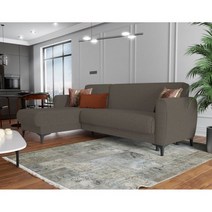 Dmora 뒤집을 수 있는 반도가 컨테이너 소파 베드. 와 함께 3 230 X 81153 85H Cm. 갈색 색상