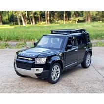 1:24 랜드로버 디펜더 SUV 장난감 합금 자동차 다이캐스트 및 장난감 차량 자동차 모델 소리 및 빛 어린이 선물용 자동차 장난감, 110 블랙