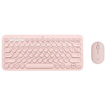 로지텍코리아 K380 블루투스 키보드 한글 + M350 마우스 세트, 핑크 세트