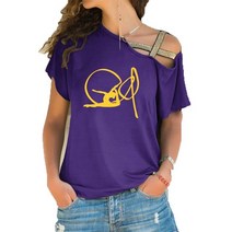 리듬체조 리본 나만의 리본 디자인신제품 여름 리본 반팔 티셔츠 여성용 리듬 체조 불규칙한 스큐 크로, 19 19_04 XL