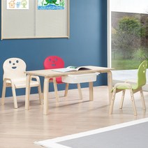 토리 원목 유아 신형의자 직사각 수납책상세트 2-7세, 유아 직사각+바구니 노랑 / 신형의자 빨강 2개