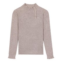 베스띠벨리 22F/W 진주 버튼 프릴 디테일 골지 풀오버 BFU2916BEM