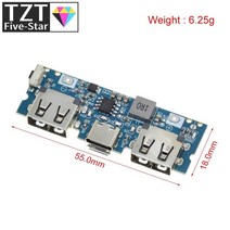 마이크로/타입-C USB 5V 2.4A 듀얼 18650 부스트 배터리 충전기 보드 휴대 보조베터리 액세서리 전화 DIY