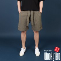 WWB 남자 빅사이즈 타이벨트 린넨 스판 카브라 반바지