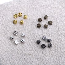 짱패브릭 인형옷부자재) (5개)미니 로즈 금속 단추, 흑니켈