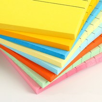 강력 점착 줄있는 라인 메모지 큰 사이즈 100매 접착 메모지, 1세트