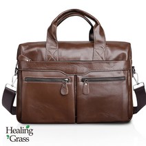 힐링그래스 소가죽 지퍼포켓 서류가방 비즈니스가방 회사가방 HGLO1027BR