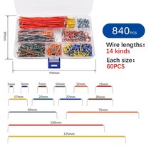 140/560/840pcs 전자 Diy 빵 회로 보드 점프 와이어 U 모양 솔더리스 프로토 타입 PCB Breadboard 점퍼 케이블 키트, [03] 840PCS