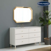 잉글랜더 미스틱 6단 와이드 수납 화장대(거울포함), 화이트