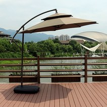 이단 파라솔 접이식 파라솔 야외용, 자외선차단+방수1단3M, 베이지