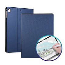 아이패드 프로12.9 4세대 슬림 케이스+종이질감 필름, 블루/종이질감 필름 1매