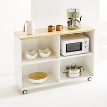 ST9959 데일리 이동 수납홈바 수납장 1200, 색상:화이트오크