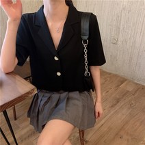 나루니 W04399 여름자켓 크롭자켓 짧은 숏자켓 세련된 트렌디한 크롭정장자켓 심플한 3컬러