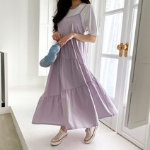 리엘라 에디블 캉캉 끈 나시 롱 원피스