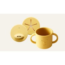 휴대성 외출용 실리콘 유아용 물컵 빨대컵 안정적 그릇겸용 간편세척 안심사용, 1개, 스톤블루