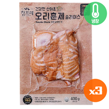 참프레 건강한 산야초 오리 훈제 슬라이스 400g (냉장) 캠핑요리 바베큐 무쌈말이 월남쌈, 3개