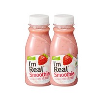 풀무원 과일 건강 쥬스 아임리얼 스무디 스트로베리 요거트 가족 회사 탕비실 음료 간식 190ml 2개, 1세트