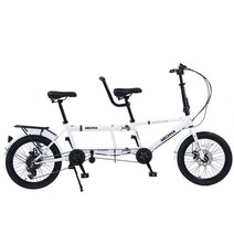 이인용 자전거 2인용 접이식 성인 어른용 2인승, 화이트