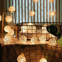 모던홀릭 LED 앵두전구 버블전구 라탄전구 별자리전구, 라탄전구 50구 리모컨+건전지타입