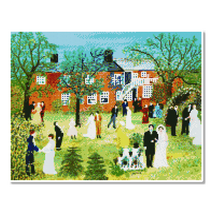 모모픽스 보석십자수 40x50cm 캔버스액자, DJ04 그랜드마 모지스 시골결혼식