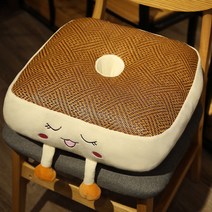Ins futon 쿠션 여름 홈 침실 등나무 다다미 양면 이중 목적 의자 쿠션 쿠션, 40*40*13, 토스트-수줍음