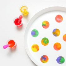 빌랑 스포이드 식용색소 미술놀이 키트 - 유아 미술놀이 소근육발달 유아 색인지 물감놀이 코인티슈 화장솜 놀이, 불포함
