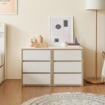 북유럽 유아 어린이 3단 와이드 서랍장 100cm (3색) 틈새 나무 속깊은 선반 옷장 멀티, 화이트그레이