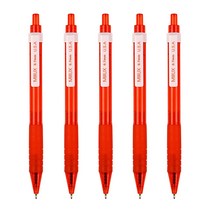 밀룩스 니들 0.7mm 검정심볼펜, 빨강색
