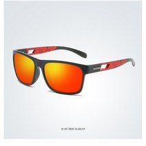 편광 스포츠 선글라스 등산 자전거 사이클 운전 낚시용 선글라스, 블랙&레드/레드