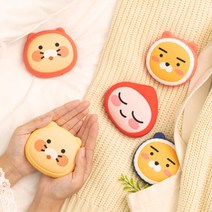 카카오프렌즈 NEW 얼굴형 손난로 보조배터리 5000mAh C타입 충전, 손난로 보조배터리_핑크 패딩 라이언