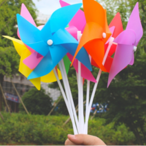 레인보우 컬러 PVC 바람개비 행사장 홍보 정원 장식 조경 축제 행사 학교 어린이집 랜덤