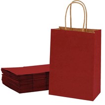 ECOptimize 손잡이가 달린 크래프트 종이 봉투 25.4 x 12.7 33cm(10 5 13인치) 30피스 페스티벌 레드 - 100% 목재 펄프의 친환경 및 재활용 가능한, Small: (5.9