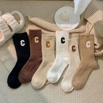 케이바바 여성 중목 자수 긴 양말 6켤레 세트