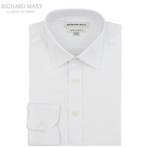 리차드막시 [슬림] 화이트 잔체크도비 남자 정장 슬림핏 와이셔츠 - SMA852