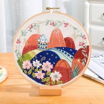 서양 자수 키트 diy 크로스 스티치 후프 꽃 패턴 바느질 세트 아트, 노 후프, c 노 후프