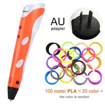 Myriwell 3d 펜 원래 diy 3d 인쇄 펜 1.75mm abs 필라멘트 크리 에이 티브 장난감 생일 선물 158, 주황색 AU-100m PLA, 협력사