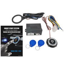 원격시동 경보기 스마트폰 12V 범용 자동차 도난 방지 RFID 유도 원 키 시작 경보 시스템 열쇠 없는 입력, 01 Black